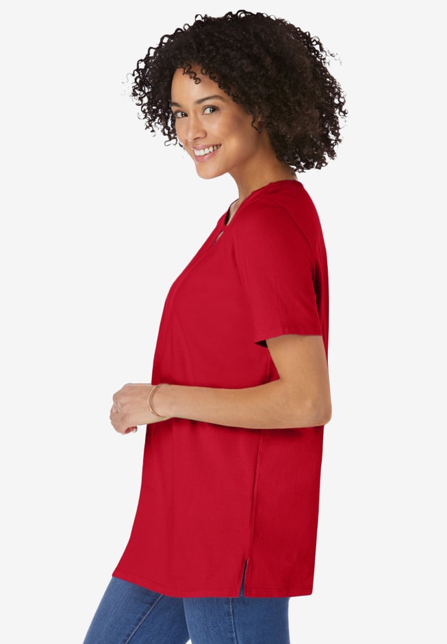 Perfect Short-Sleeve Keyhole Tee image number 2
