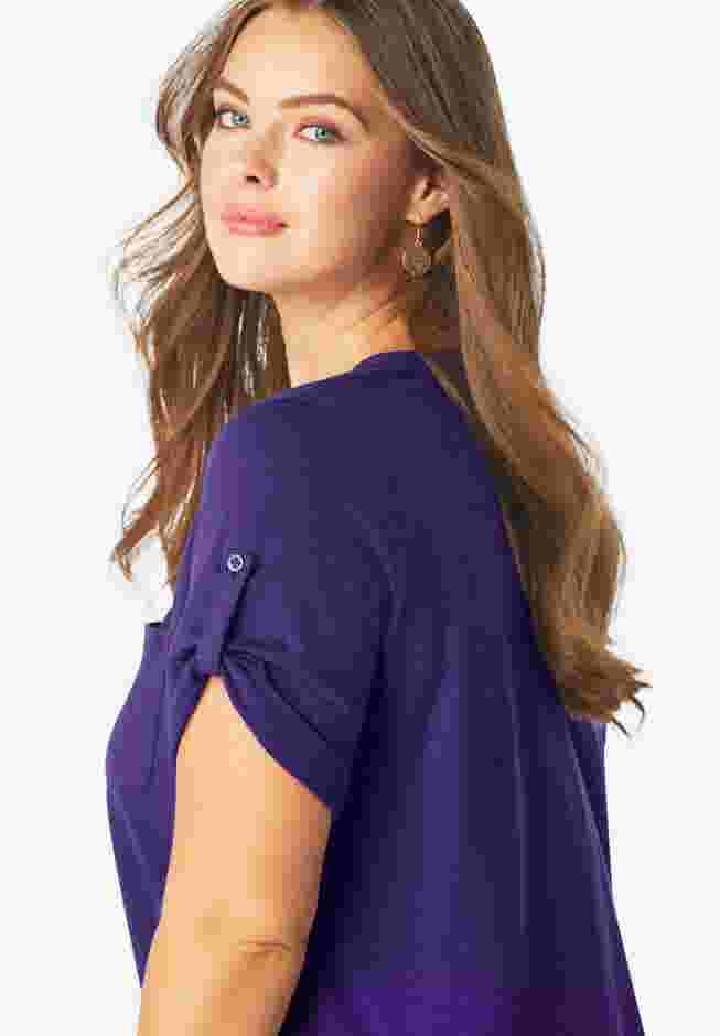 V Neck Boyfriend Textured Tunic image number 3