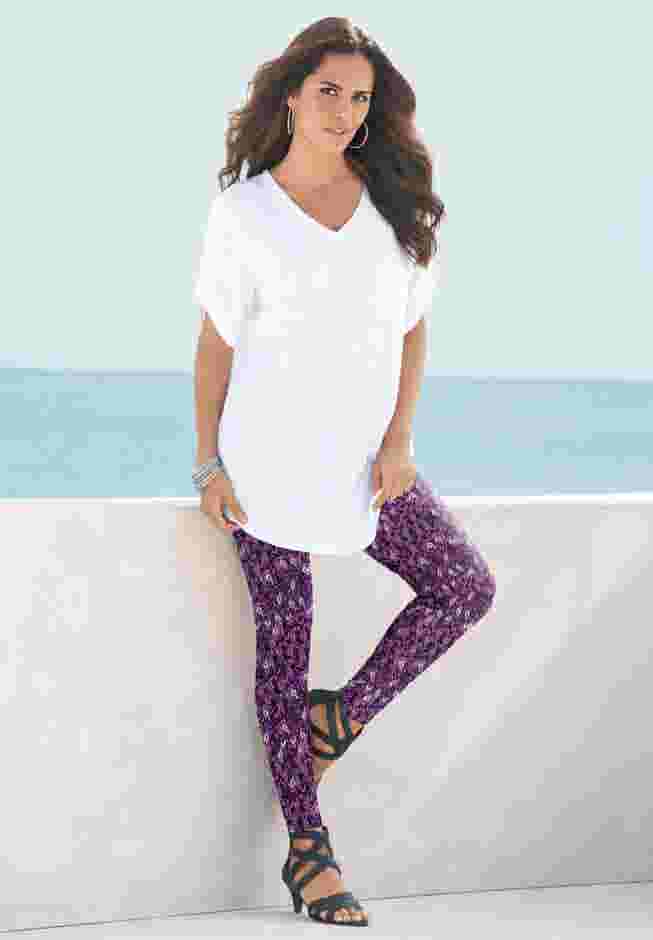 V Neck Boyfriend Textured Tunic image number 5