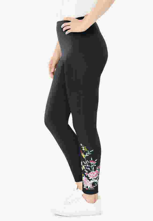 Stretch Cotton Embroidered Legging image number 3