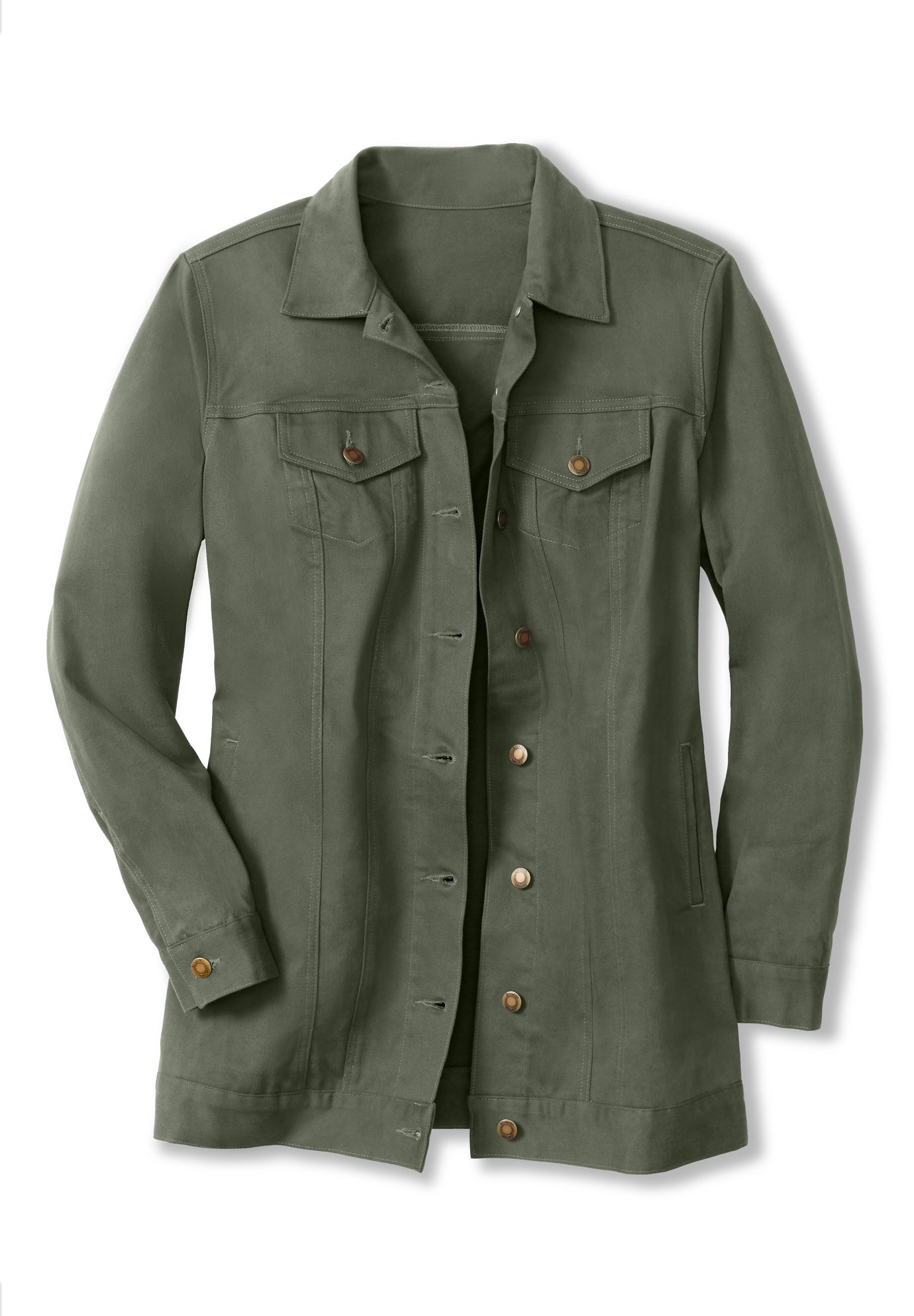 Long Stretch Denim Jean Jacket image number 4