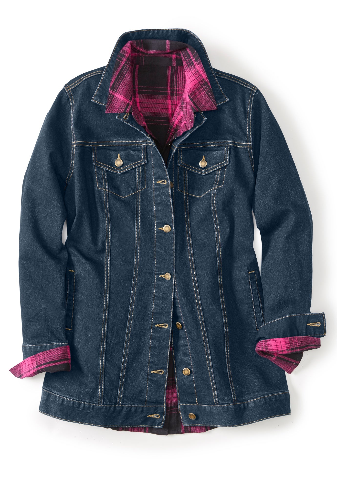 Long Stretch Denim Jean Jacket image number 5