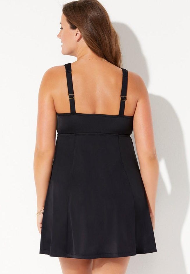 Empire Lattice Trim Swimdress image number 1