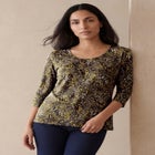 Stretch Cotton Scoop Neck Tee image number null