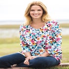 Perfect Printed Three-Quarter-Sleeve V-Neck Tunic image number null