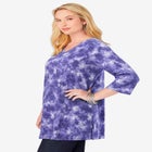 Perfect Printed Three-Quarter-Sleeve V-Neck Tunic image number null