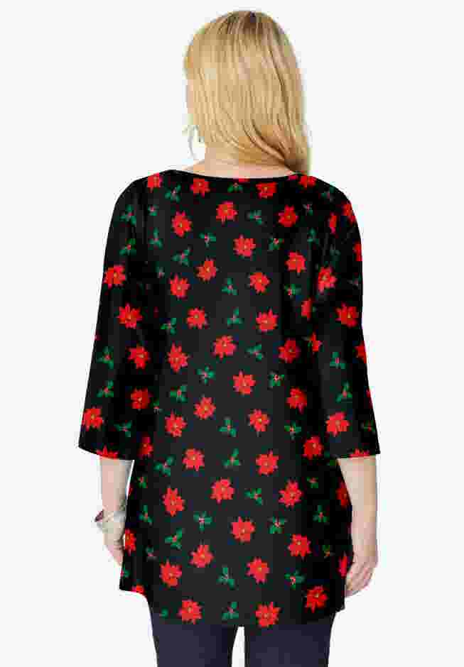 Perfect Printed Three-Quarter-Sleeve V-Neck Tunic image number 1