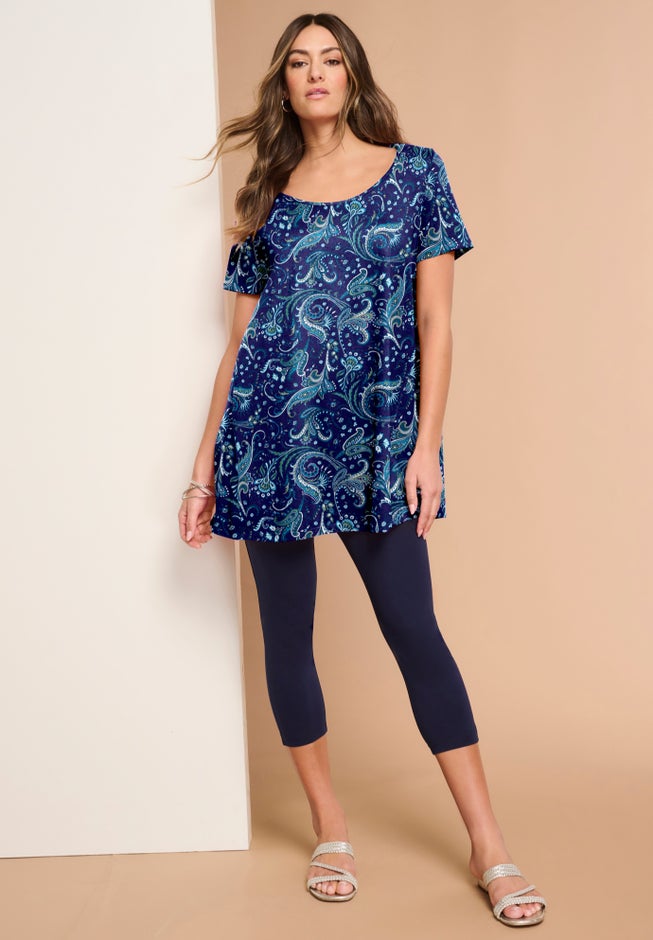 Plus Size Cotton Ultimate Scoopneck Swing Tunic image number 4