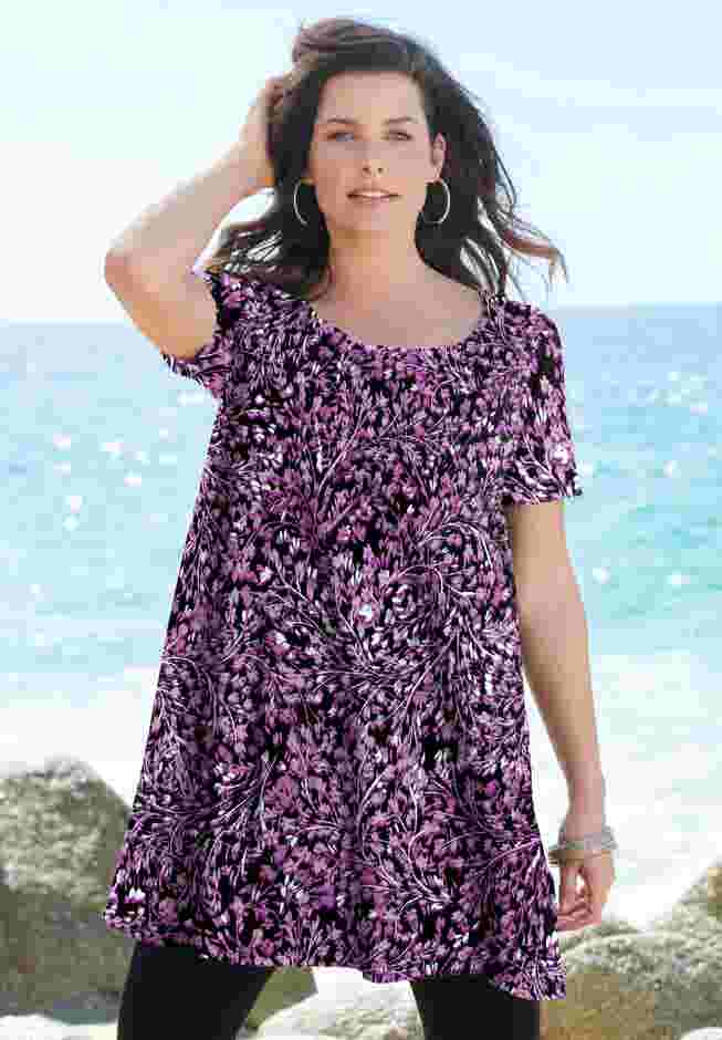 Plus Size Cotton Ultimate Scoopneck Swing Tunic image number 6