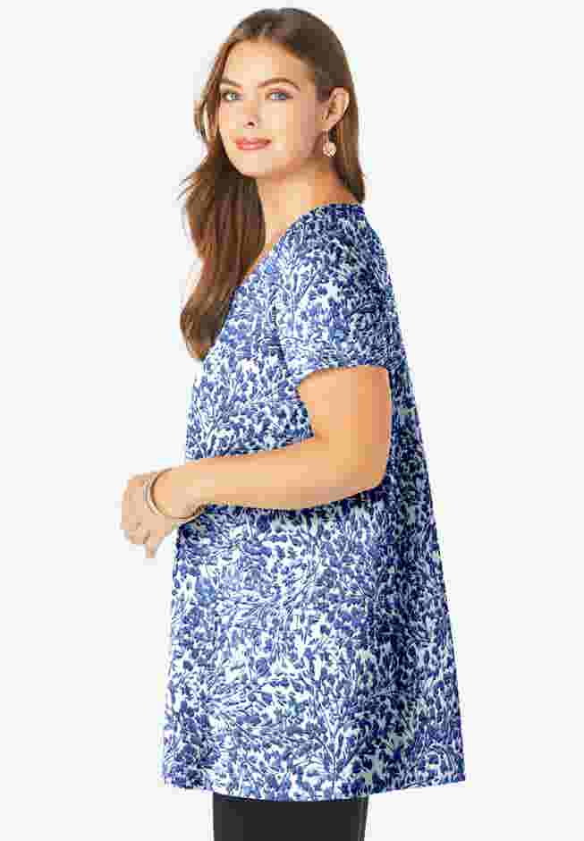Plus Size Cotton Ultimate Scoopneck Swing Tunic image number 2