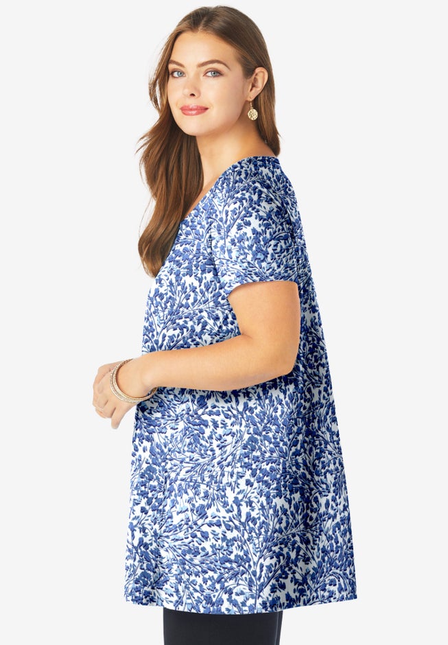 Plus Size Cotton Ultimate Scoopneck Swing Tunic image number 2