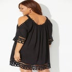 Vera Crochet Cold Shoulder Cover Up Dress image number null