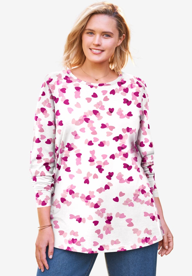 Perfect Printed Long-Sleeve Crewneck Tee image number 0