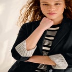 Stretch Button Front Oversized Long Blazer image number null