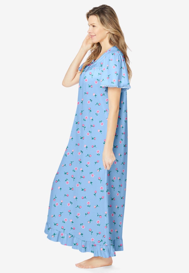 Long Floral Print Cotton Gown image number 2