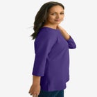 Stretch Cotton Notch Neck Tunic image number null