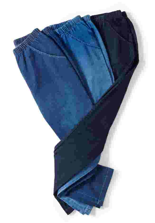 Women’s Plus-Size Straight Leg Fineline Pull-On Stretch Denim Jeans image number 7