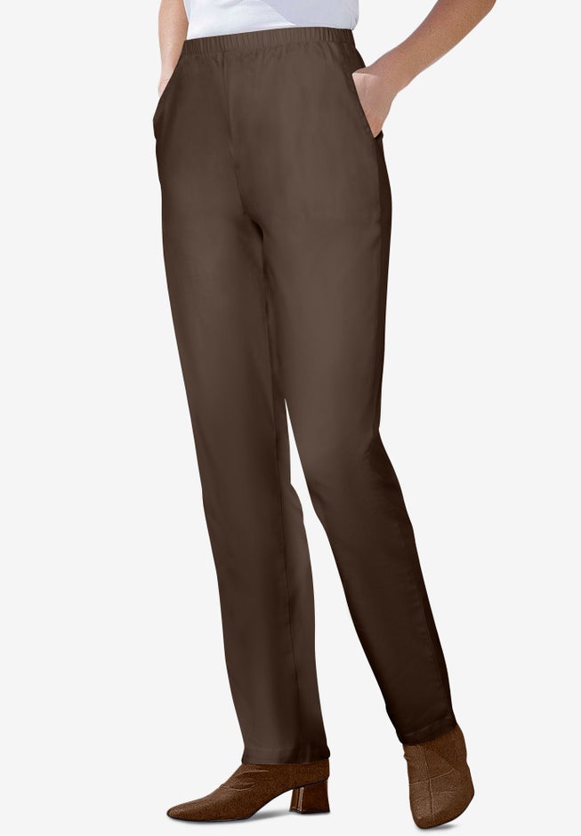 Straight Leg Fineline Pull-On Stretch Denim Jeans image number 2