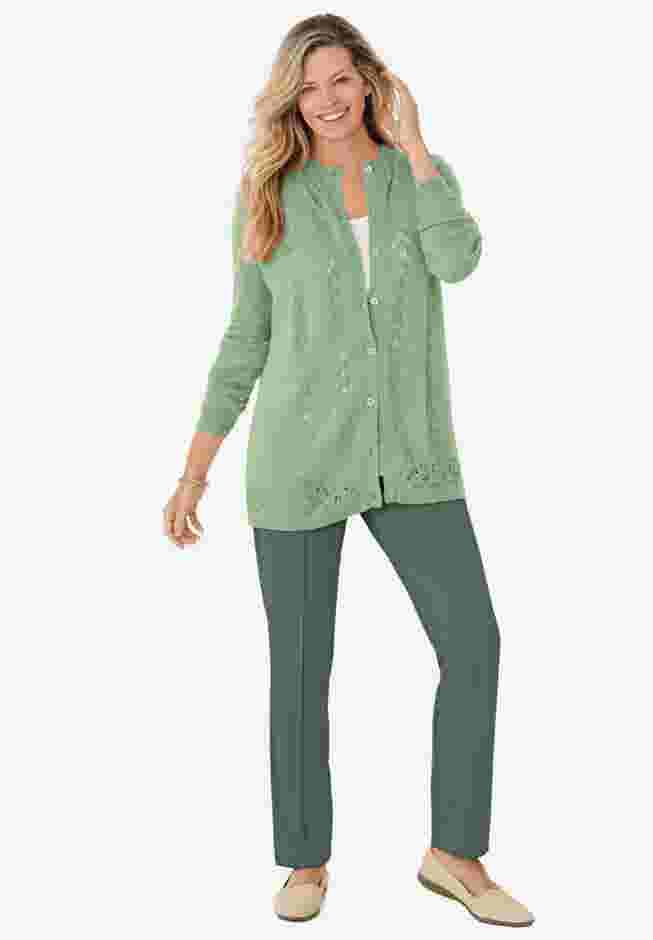 Women's Plus-Size Soft Knit Hassle-Free Pull-On Elastic-Waist Pants image number 3