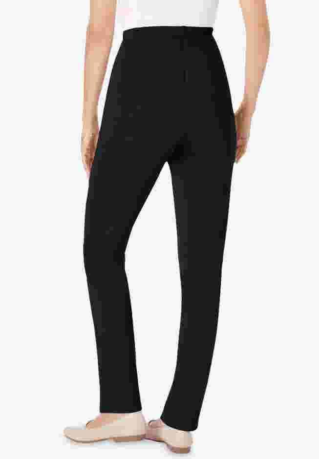 Women's Plus-Size Soft Knit Hassle-Free Pull-On Elastic-Waist Pants image number 1