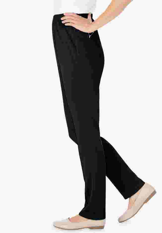 Women's Plus-Size Soft Knit Hassle-Free Pull-On Elastic-Waist Pants image number 2