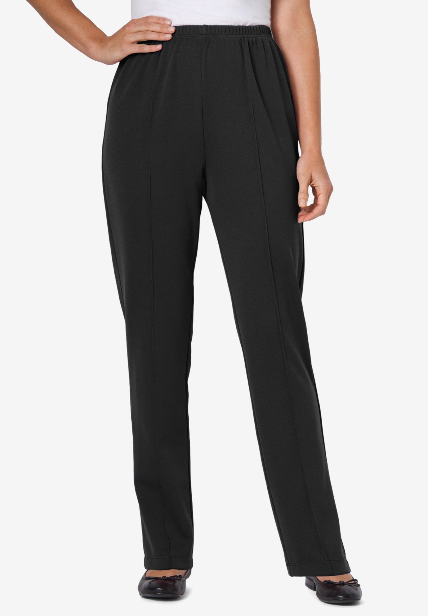 Knit Hassle-Free Pull-On Elastic-Waist Pants image number 0
