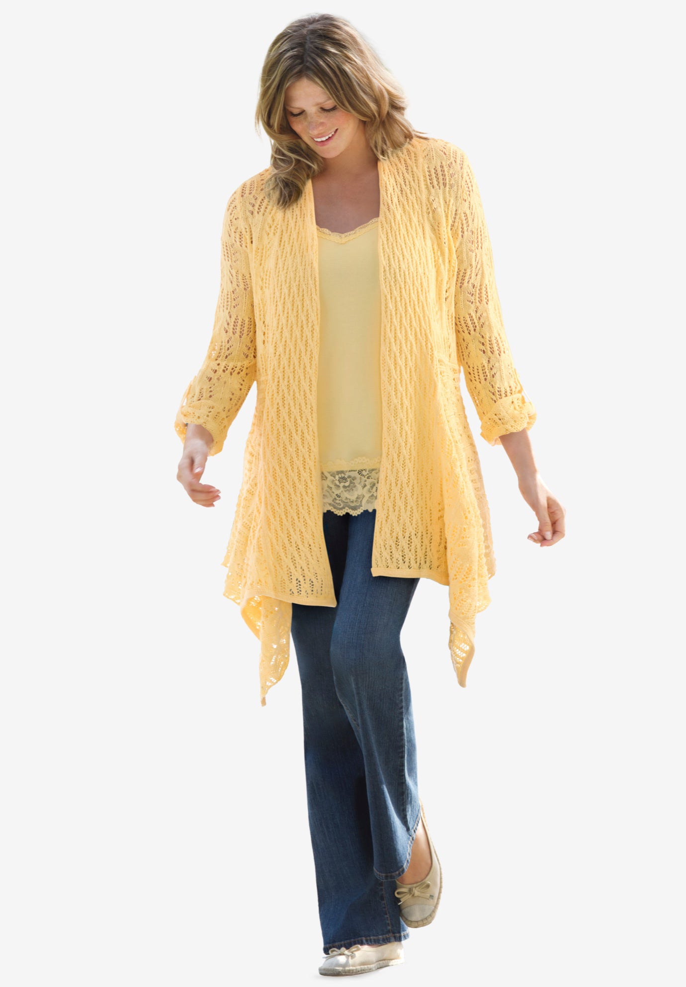 Lace-Trim V-Neck Tank image number 5