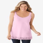 Lace-Trim V-Neck Tank image number null