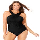 High Neck Wrap One Piece Swimsuit image number null