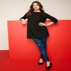 Plus Size Cotton Ultimate Boatneck Tunic with Side Slits image number null