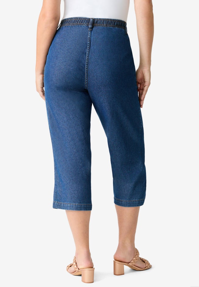 Plus Size Easy-Wear Straight Leg Capri image number 1