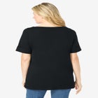 Perfect Cuffed Elbow-Sleeve Boat-Neck Tee image number null