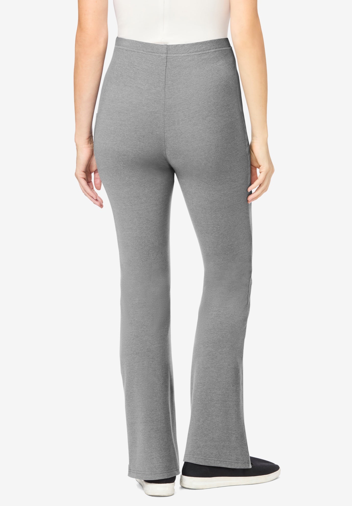 Stretch-Cotton Knit Pull-On Bootcut Pocket Leggings image number 1