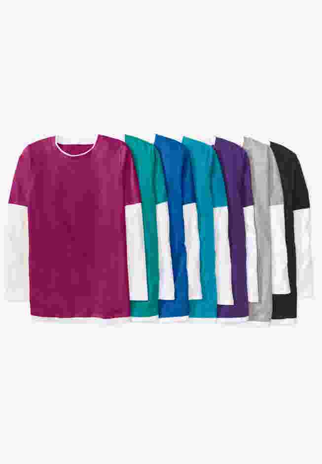 Layered-Look Crewneck Tee image number 4
