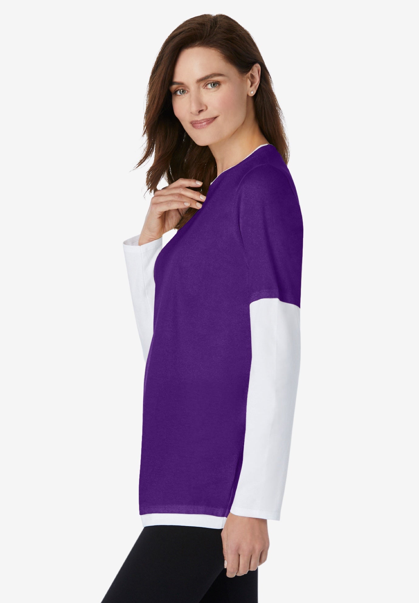 Layered-Look Crewneck Tee image number 2