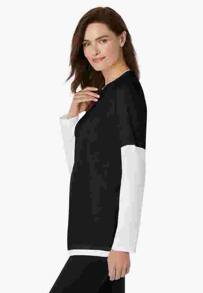 Layered-Look Crewneck Tee image number 2