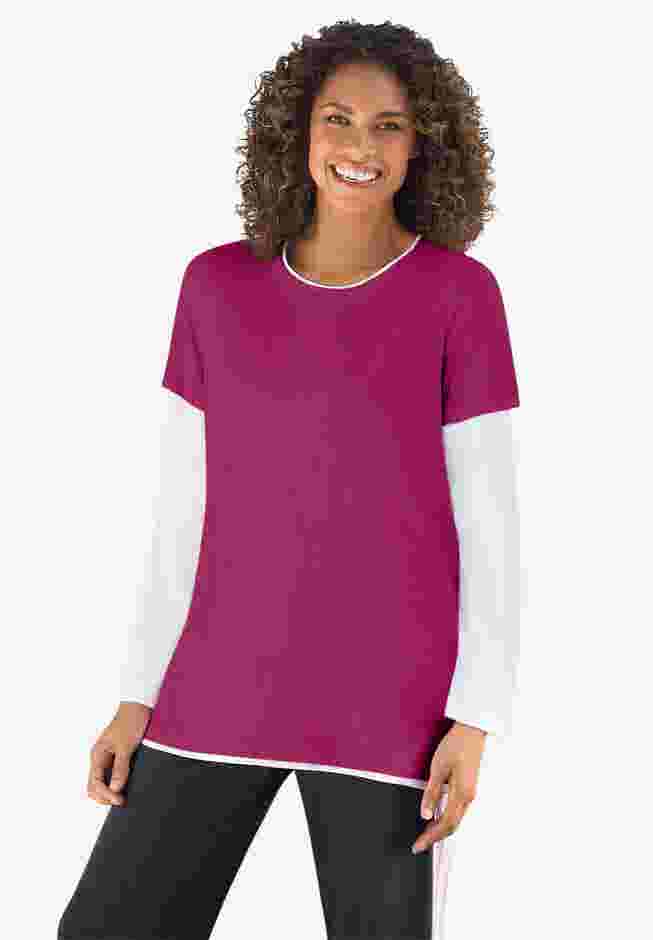 Layered-Look Crewneck Tee image number 0