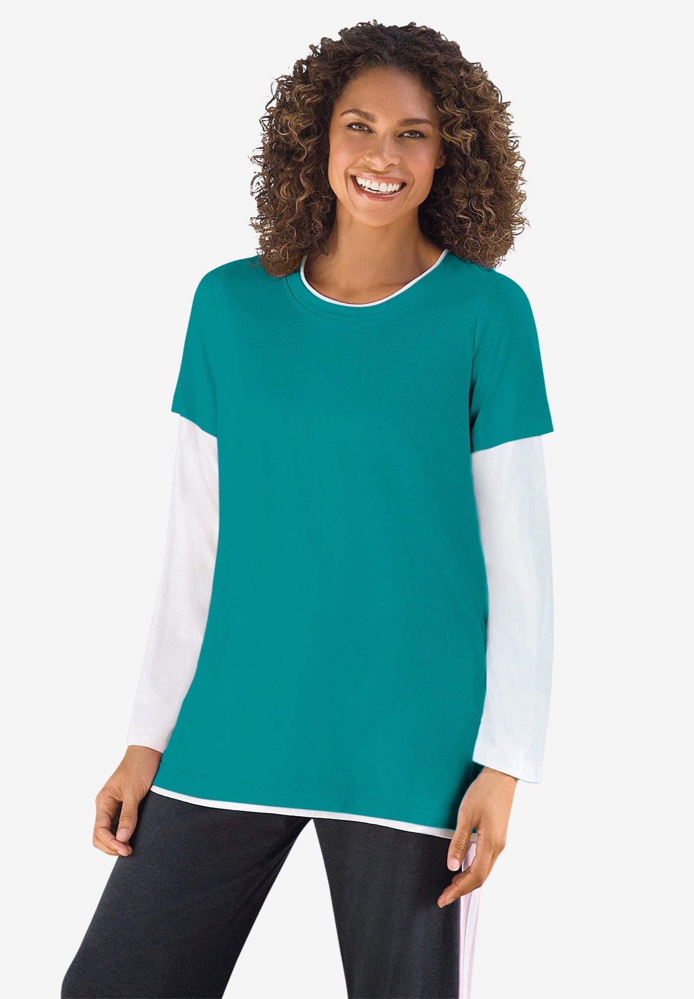 Layered-Look Crewneck Tee image number 0