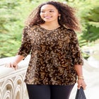 Easy Fit 3/4-Sleeve V-Neck Tunic image number null