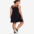 Stretch Jersey Knit A-Line Crossover Back Tank Short Dress image number null