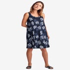 Stretch Jersey Knit A-Line Crossover Back Tank Short Dress image number null