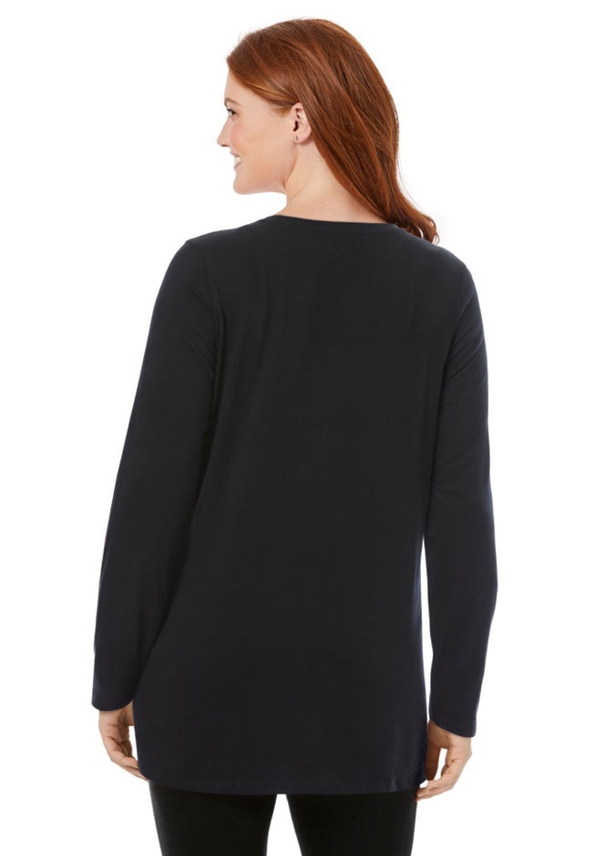 Perfect Long-Sleeve Crewneck Tunic image number 1