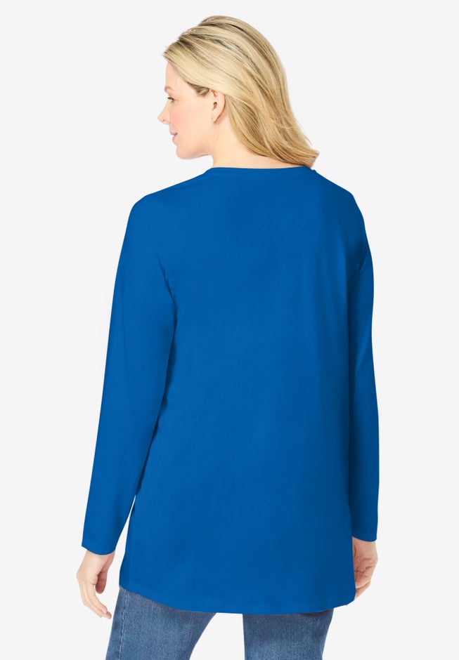 Perfect Long-Sleeve V-Neck Tunic image number 1