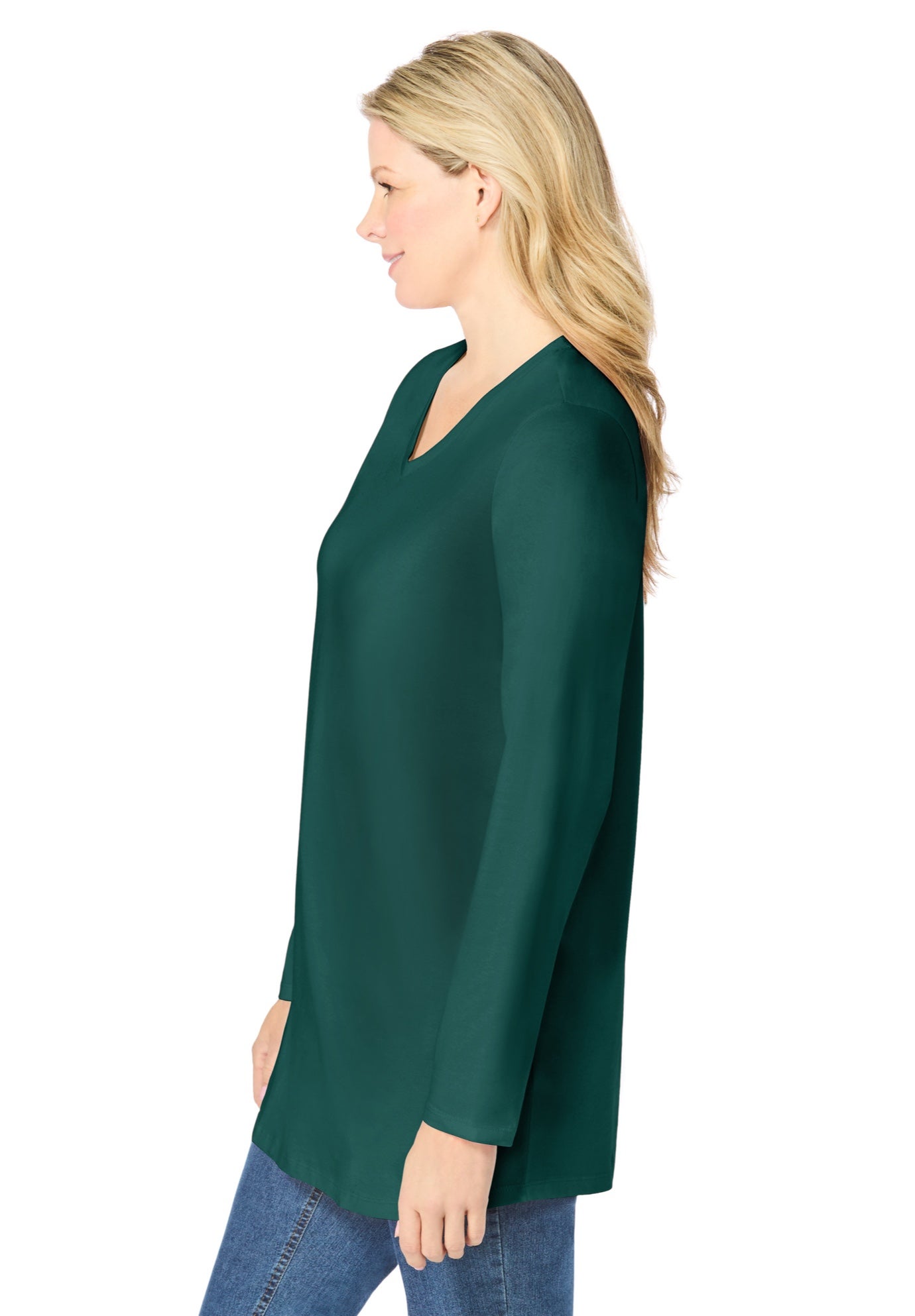 Perfect Long-Sleeve V-Neck Tunic image number 2