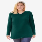 Perfect Long-Sleeve V-Neck Tunic image number null