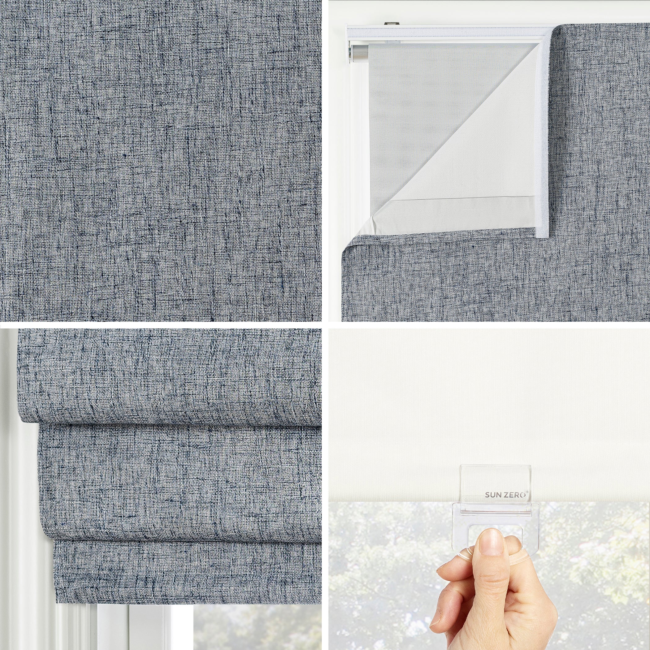 Sun Zero&trade; Somerton Textured 100% Blackout Cordless Roman Shade image number 2