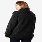 Plus Size High Collar Teddy Fleece Bomber image number null