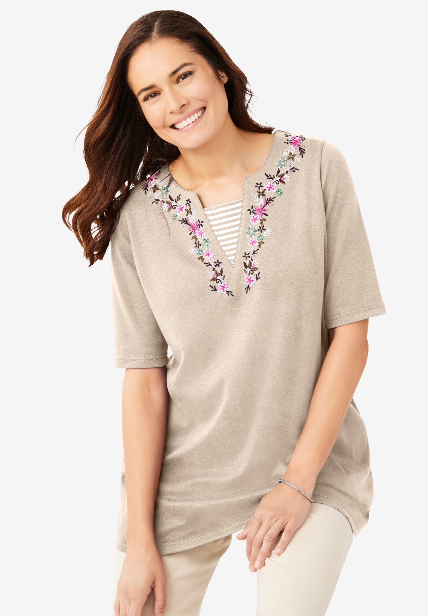 7-Day Embroidered Layered-Look Tunic image number 8