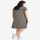 Cotton Spandex Scoop Neck Short Sleeve A Line Tee Dress image number null