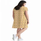 Cotton Spandex Scoop Neck Short Sleeve A Line Tee Dress image number null